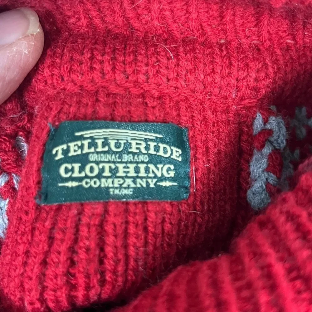 Telluride Clothing Company Knit Dog Sweater Fair Isle w/ Reindeer Medium